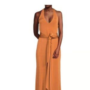 L’Agence Halter Neck pants Silk Jumpsuit in orange Size 8